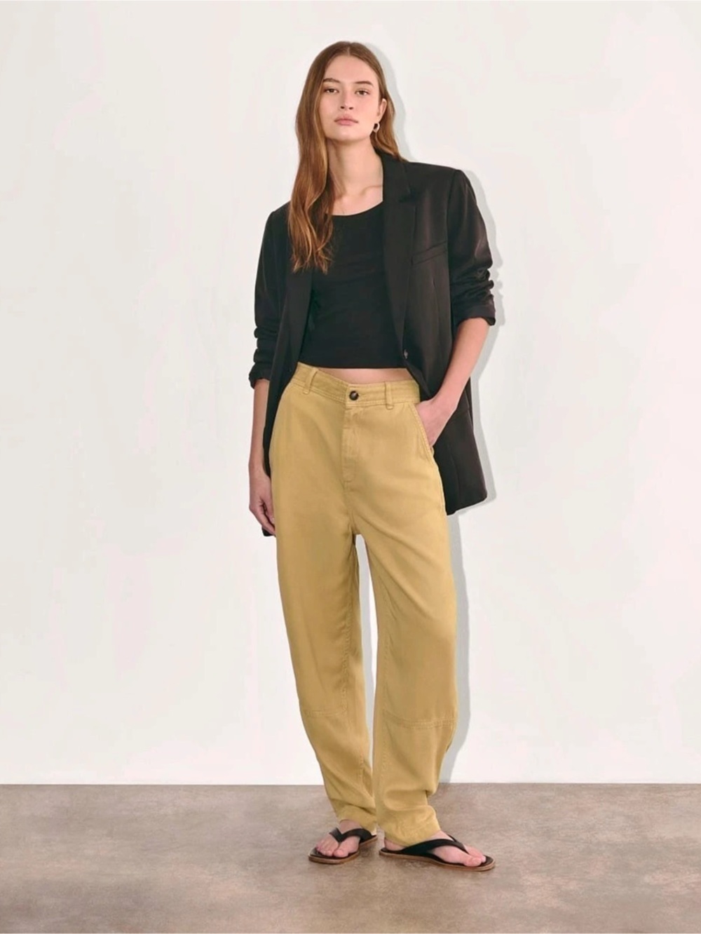 EVERLANE THE BUTTER-SOFT CHINO PANTS – KHAKI TAN – SIZE 8